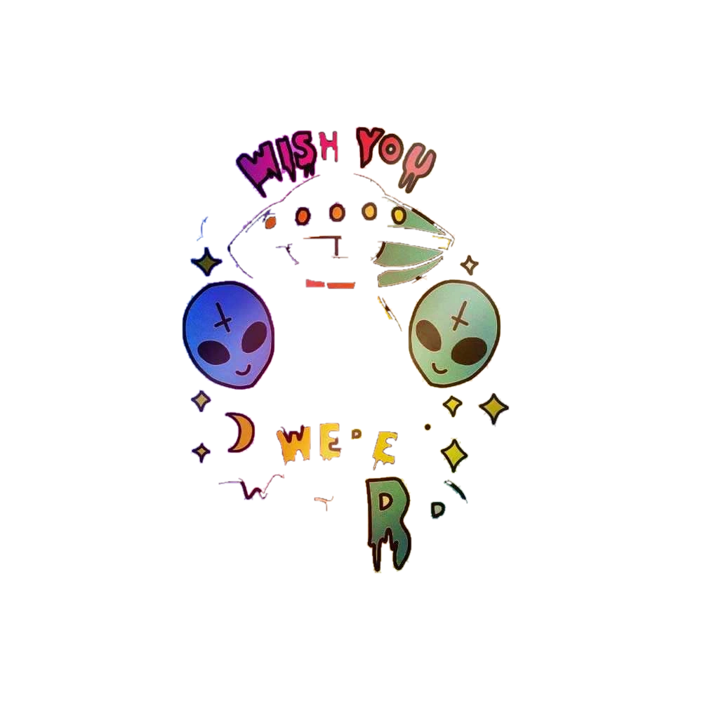 Wish you were weird Holographic Stickers
